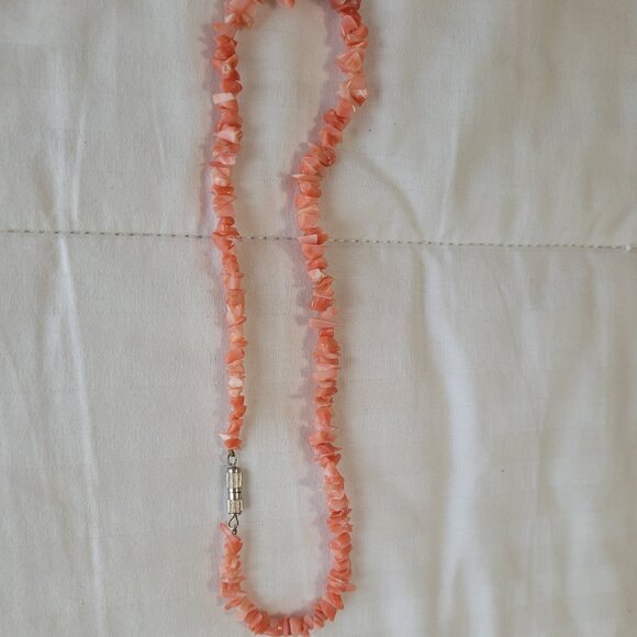 Coral Necklace Orange Choker Vintage - Picture 3 of 12